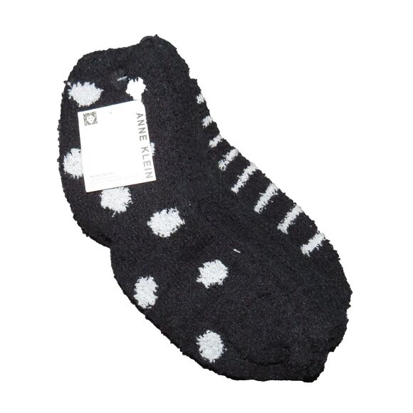 Anne Klein THREE Pair Pack Women's Black Multi Print Cozy Fuzzy Socks - Picture 1 of 5